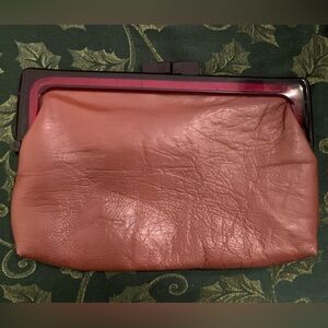 Elegant Brown Leather Clutch